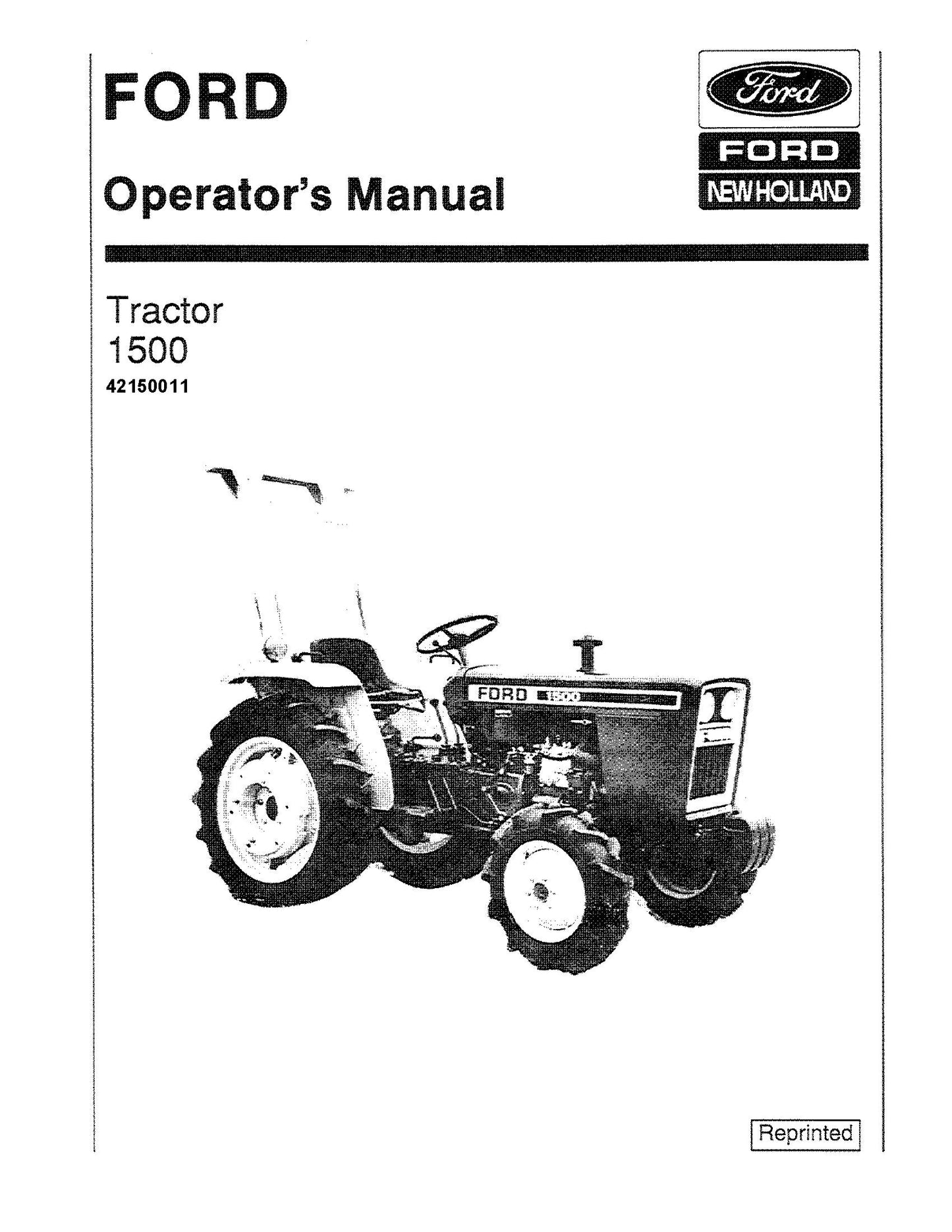 Ford 1500 Tractor Operator's Manual (42150011)