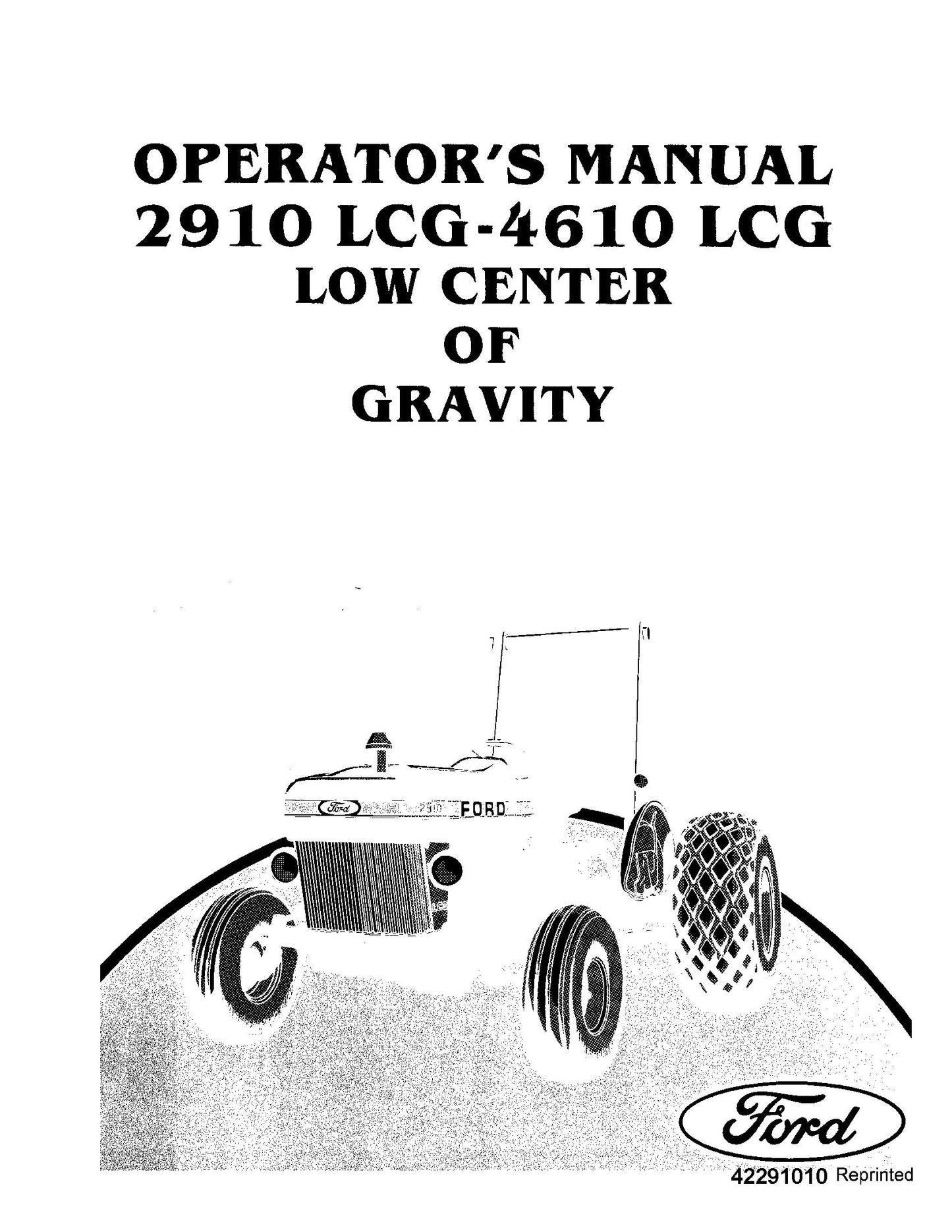 Ford 2910 4610 LCG Tractor 1983-85 Operator's Manual (42291010)
