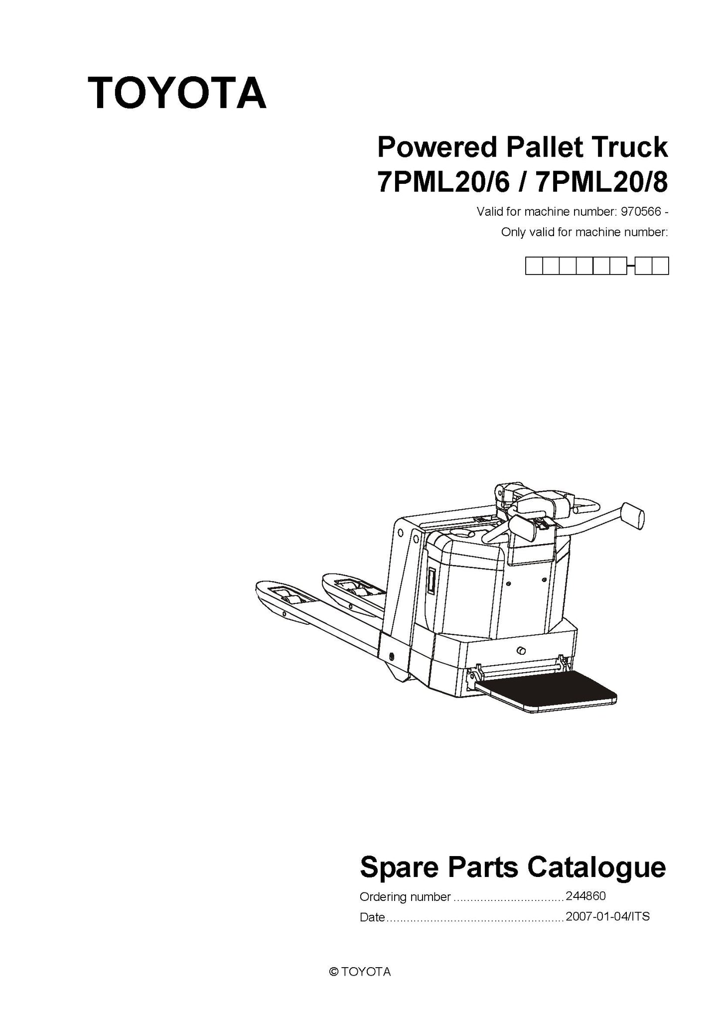 Toyota 7PML20 SN970566 Spare Parts Catalog