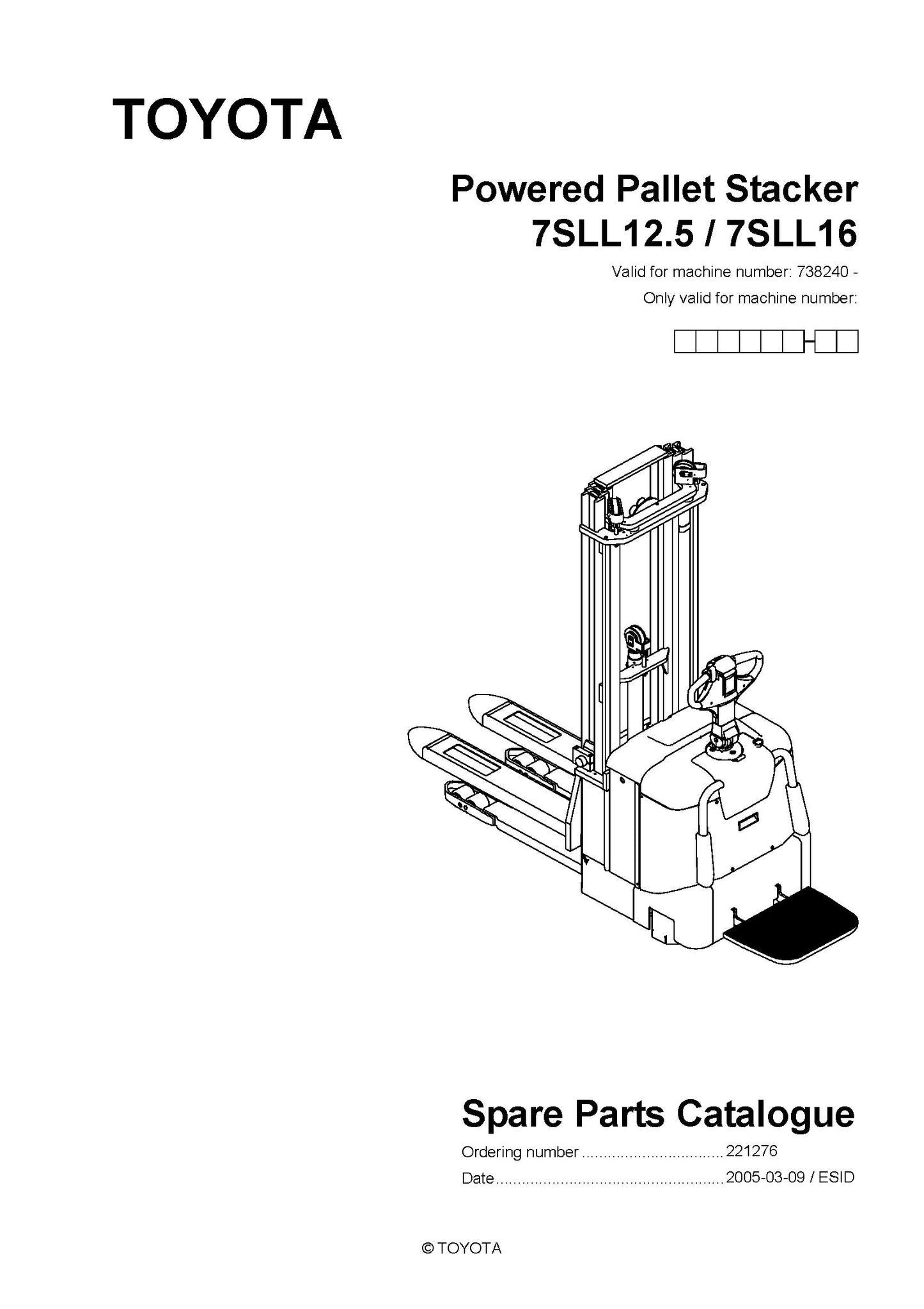 Toyota 7SLL12,5 SN738240 - 904364 Spare Parts Catalog