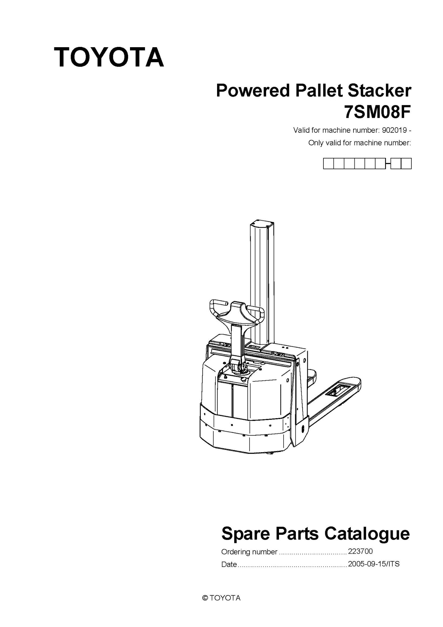 Toyota 7SM08F SN902019 - 917079 Spare Parts Catalog