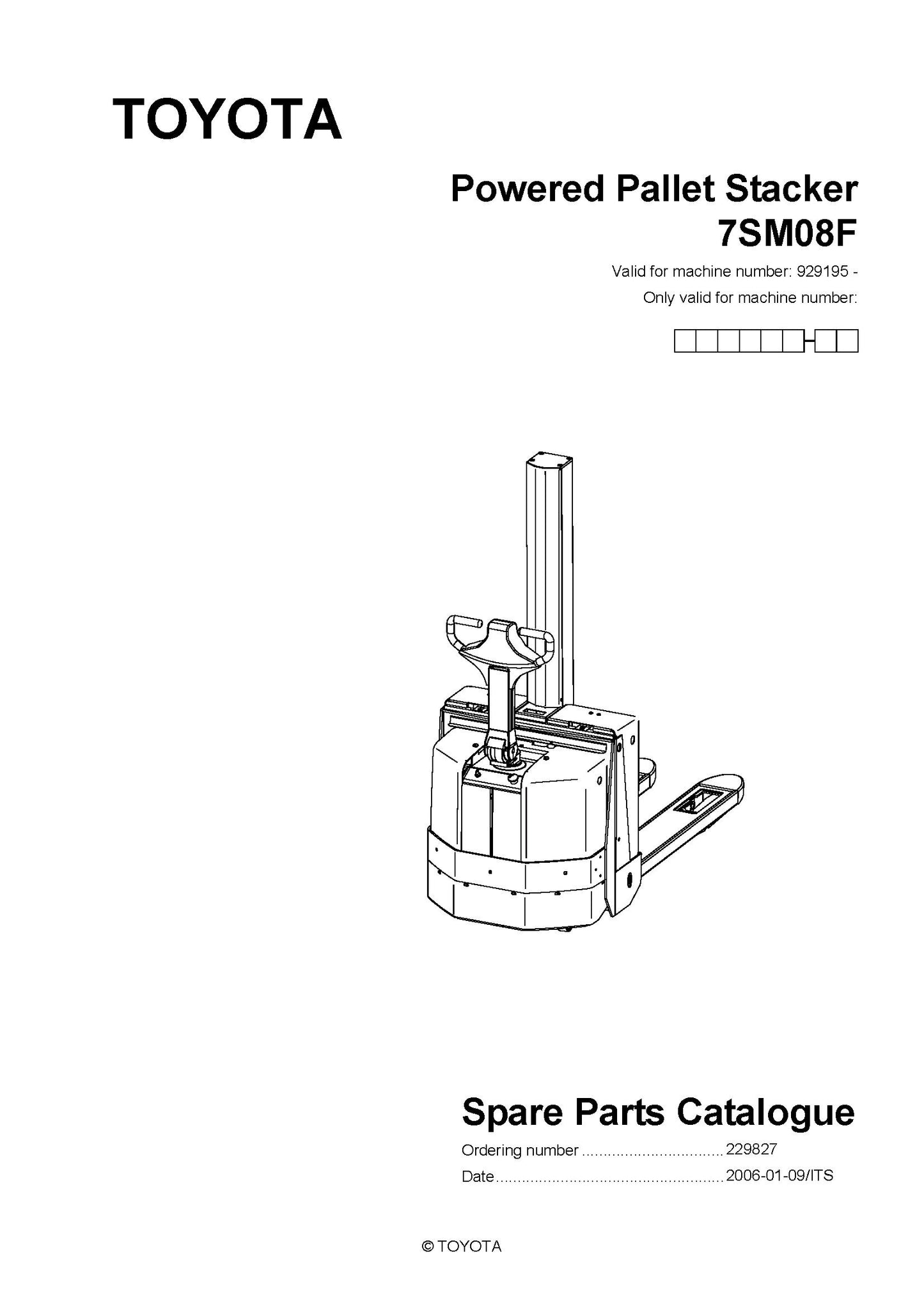 Toyota 7SM08F SN929195 - 936512 Spare Parts Catalog