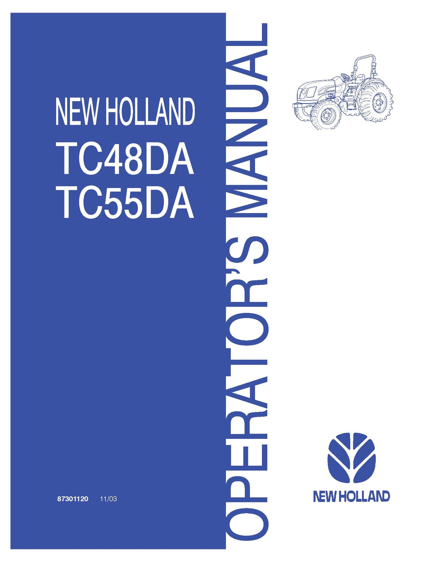 New Holland TC48DA TC55DA Tractors Operator's Manual (87301120)