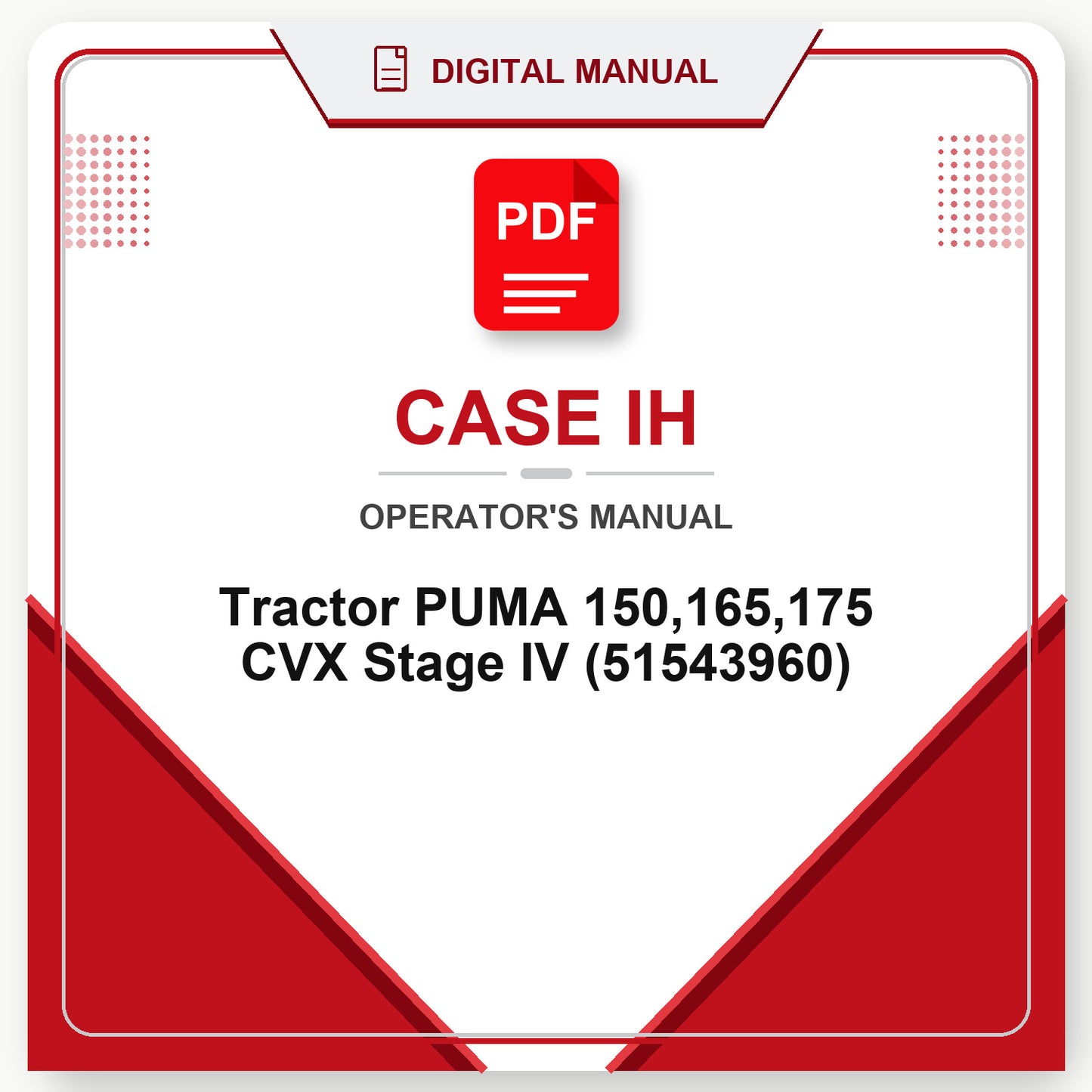 Case IH Tractor PUMA 150,165,175 CVX Stage IV Operator's Manual (51543960)