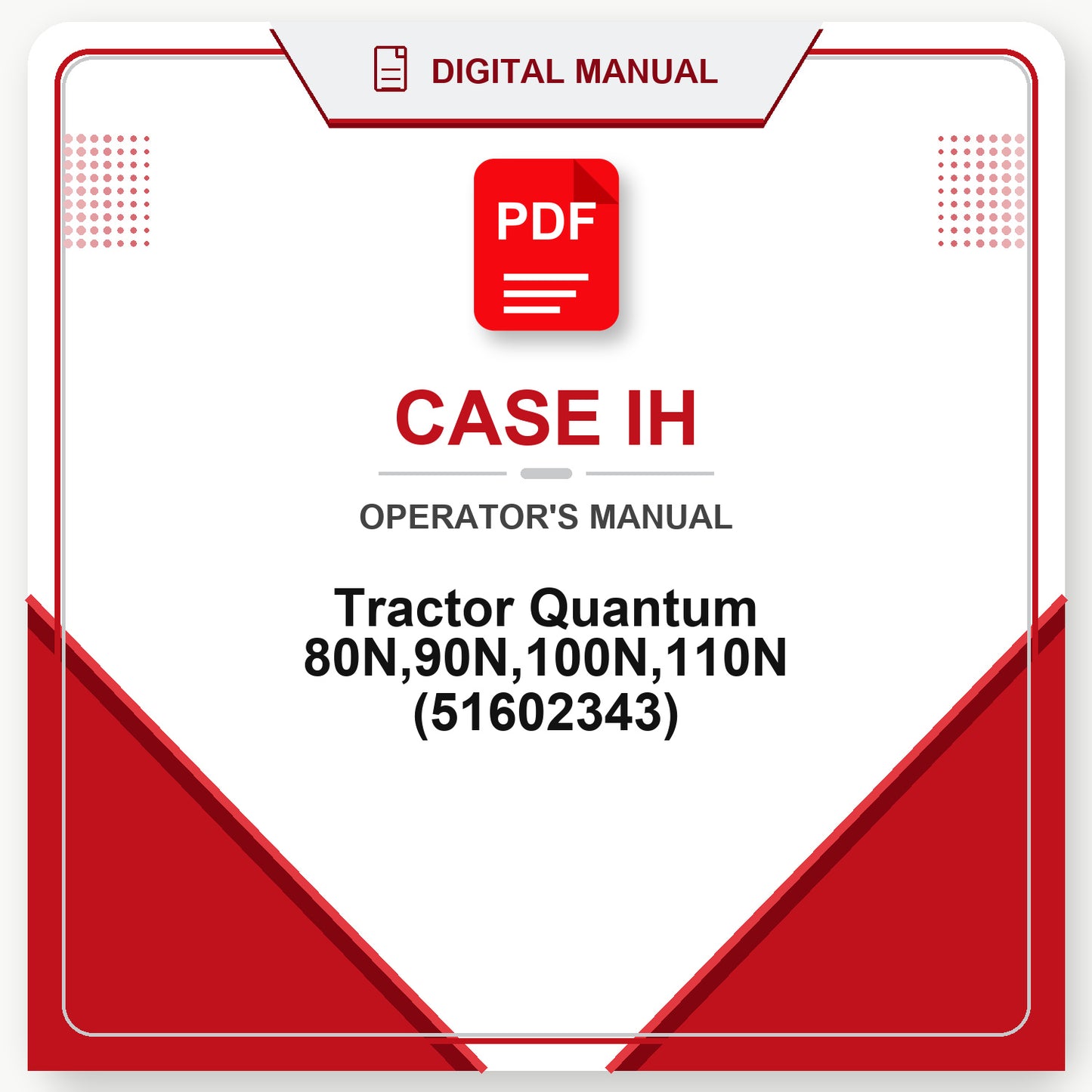Case IH Tractor Quantum 80N,90N,100N,110N Operator's Manual (51602343)