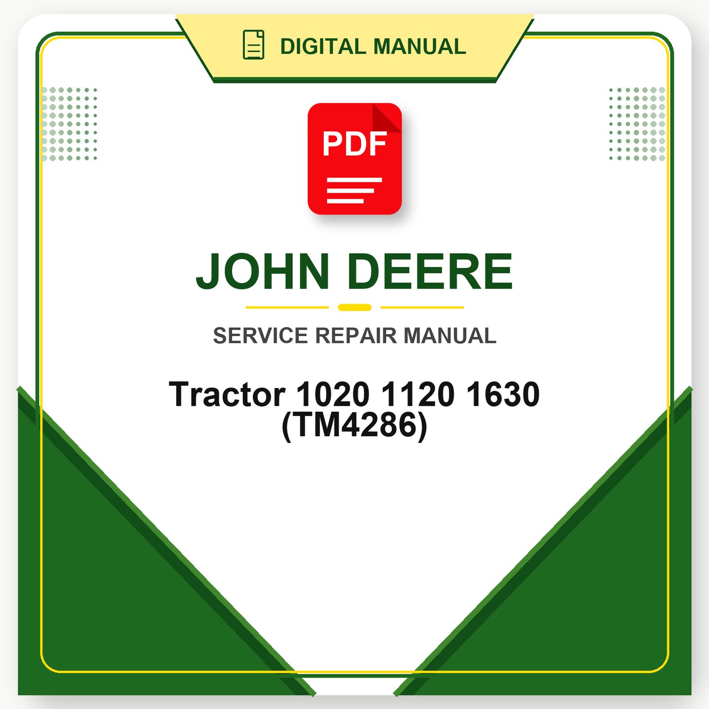 John Deere Tractor 1020 1120 1630 Technical Manual (TM4286)