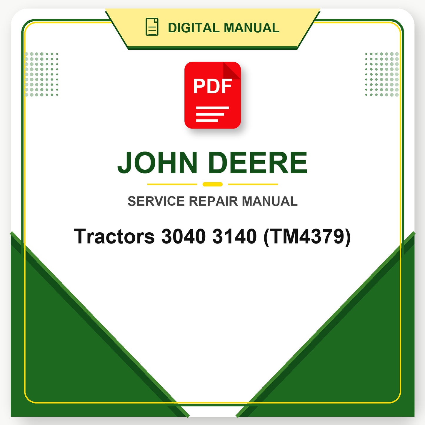 John Deere Tractors 3040 3140 Technical Manual (TM4379)