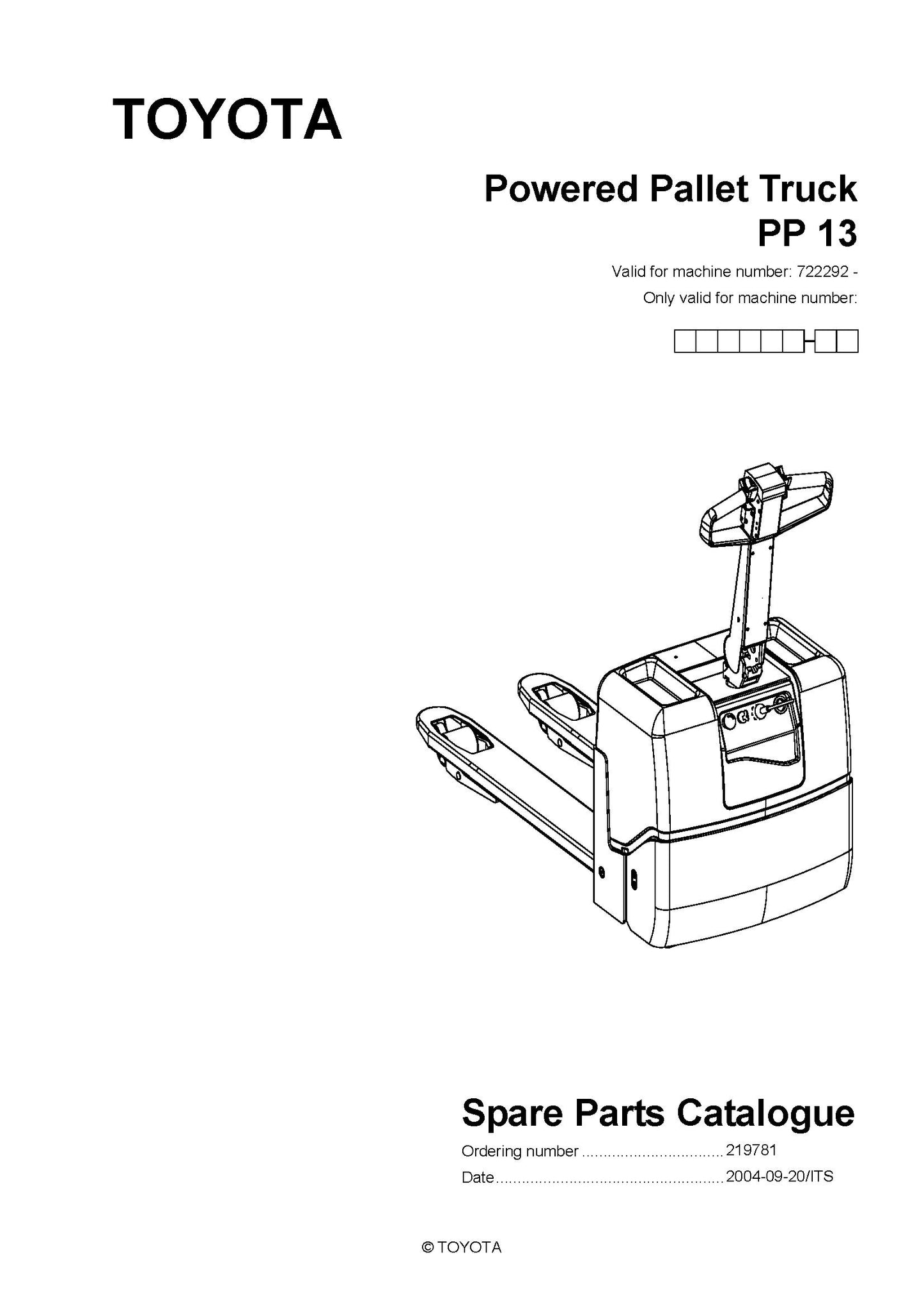Toyota PP13 SN722292 - 914368 Spare Parts Catalog
