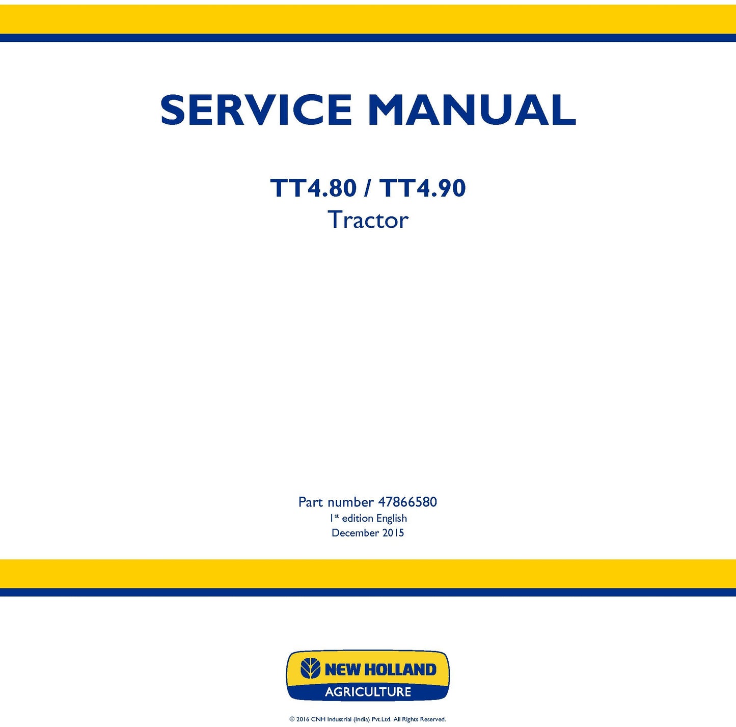 New Holland TT4.80 TT4.90 Tractor Service Repair Manual 47866580