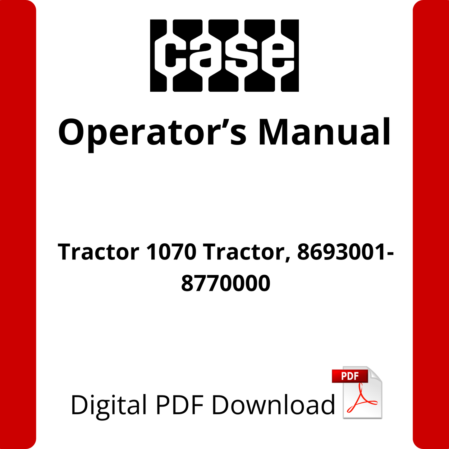 Case IH Tractor 1070 Tractor, 8693001-8770000 Operator's Manual (9-4422)