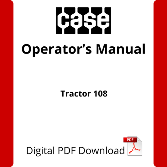 Case IH Tractor 108 Operator's Manual (9-4363)