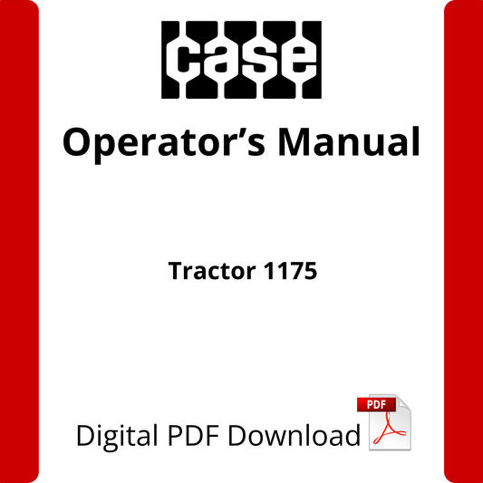 Case IH Tractor 1175 Operator's Manual (9-4432)