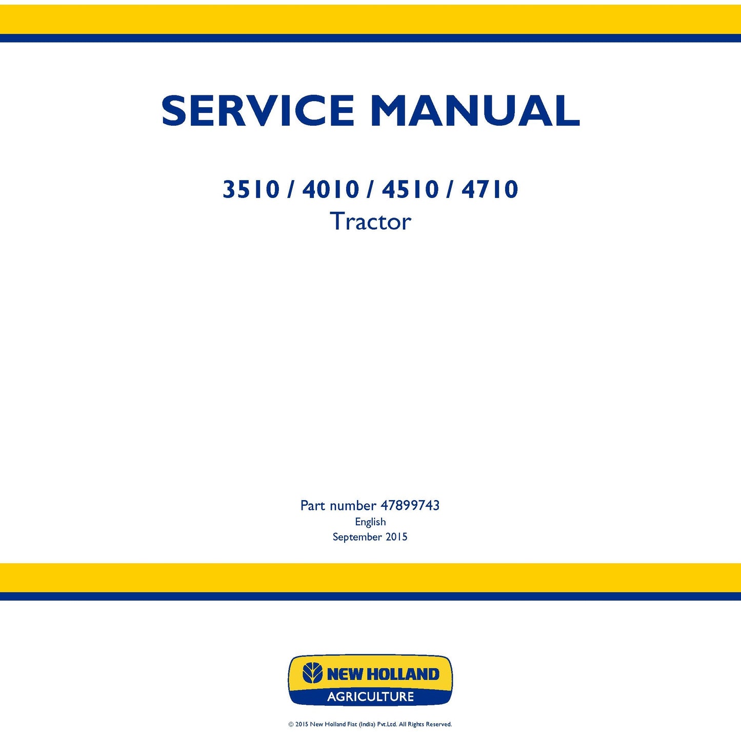 New Holland 3510 4010 4510 4710 Tractor Service Repair Manual 47899743