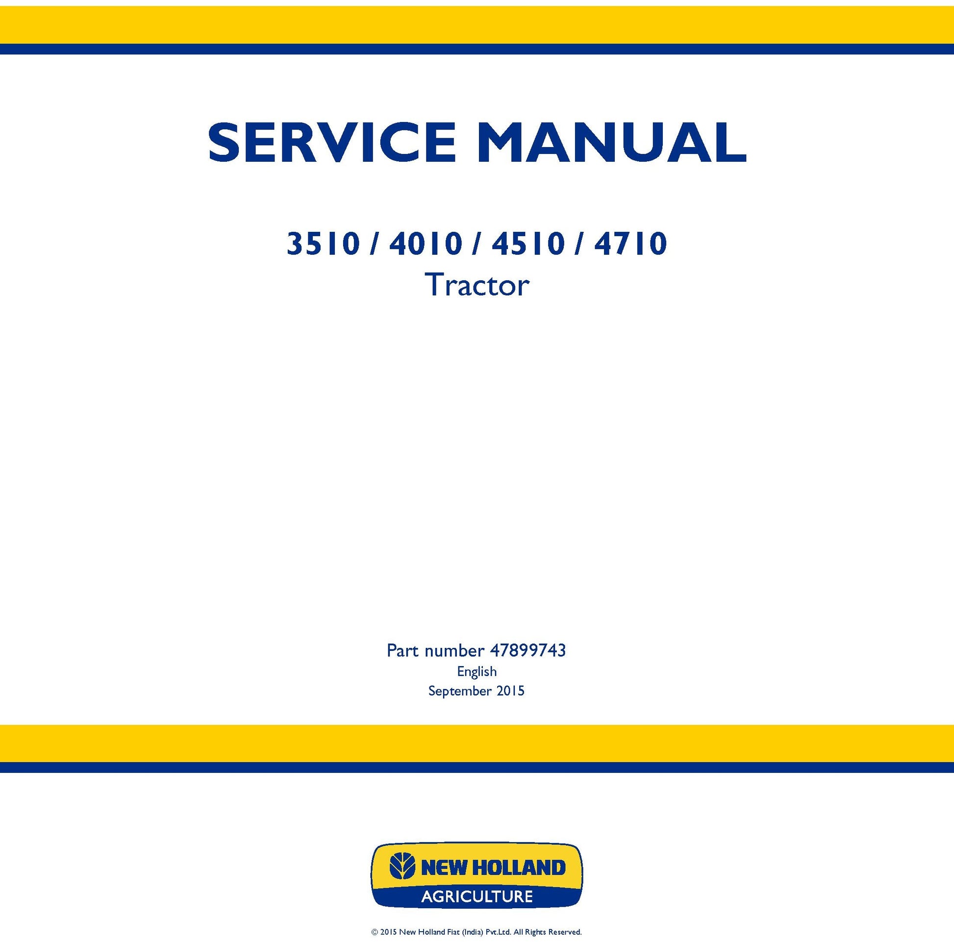 New Holland 3510 4010 4510 4710 Tractor Service Repair Manual 47899743