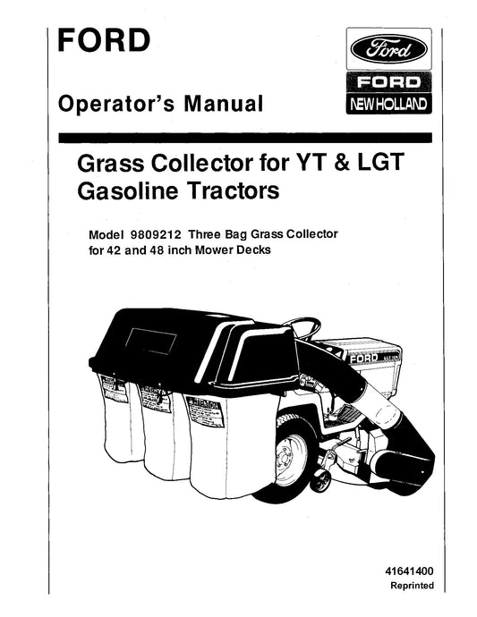 Ford Bag Grass Catcher for YT and LGT Gas Tractors Operator's Manual (41641400)