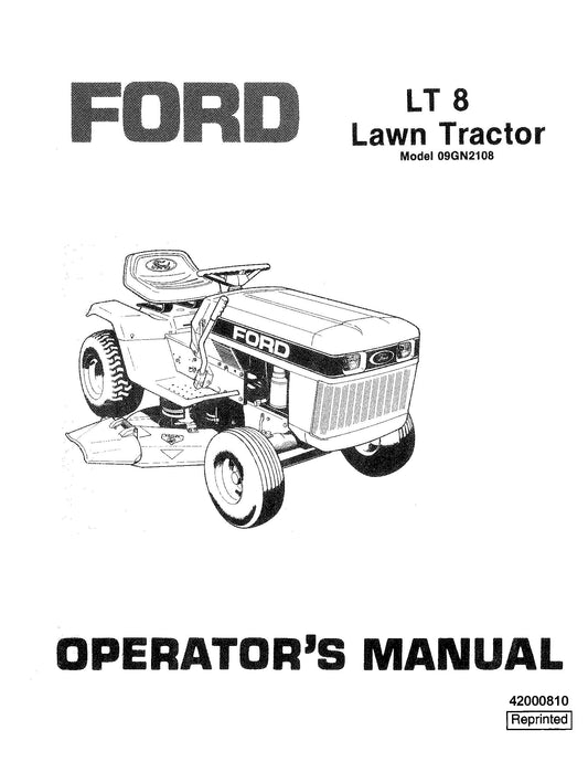 Ford Lt 8 Lawn Tractor Operator's Manual (42000810)