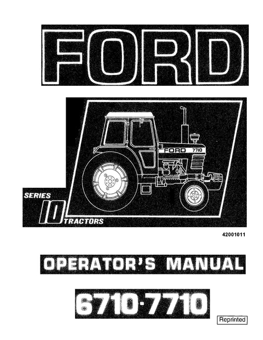 Ford 6710 7710 Tractor From 0181-1285 Operator's Manual (42001011)