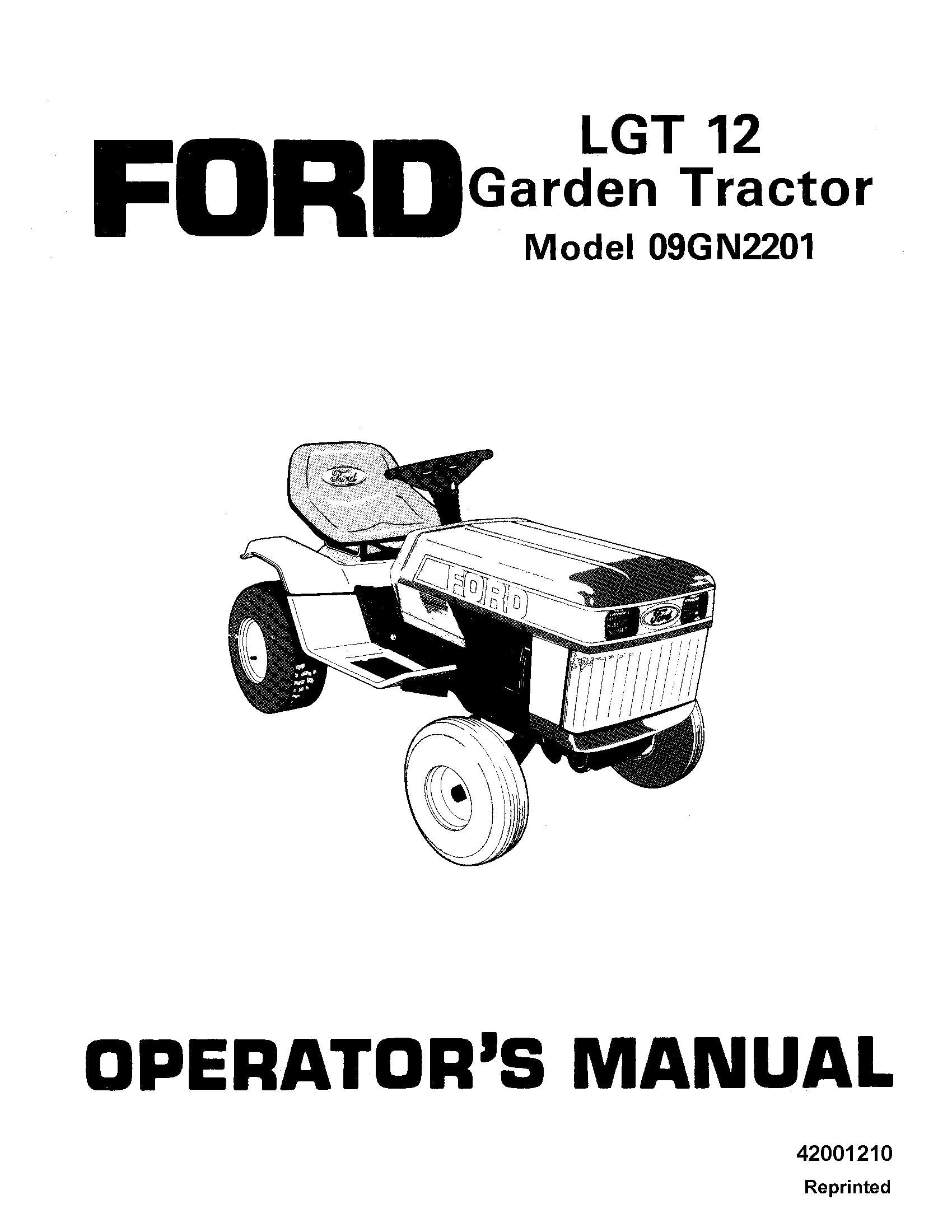 Ford A Lgt 12 Garden Trac Operator's Manual (42001210)