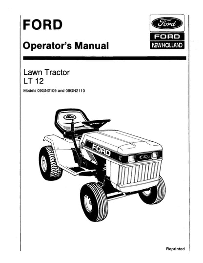 Ford Lt 12 Lawn Tractor Operator's Manual (42001213)