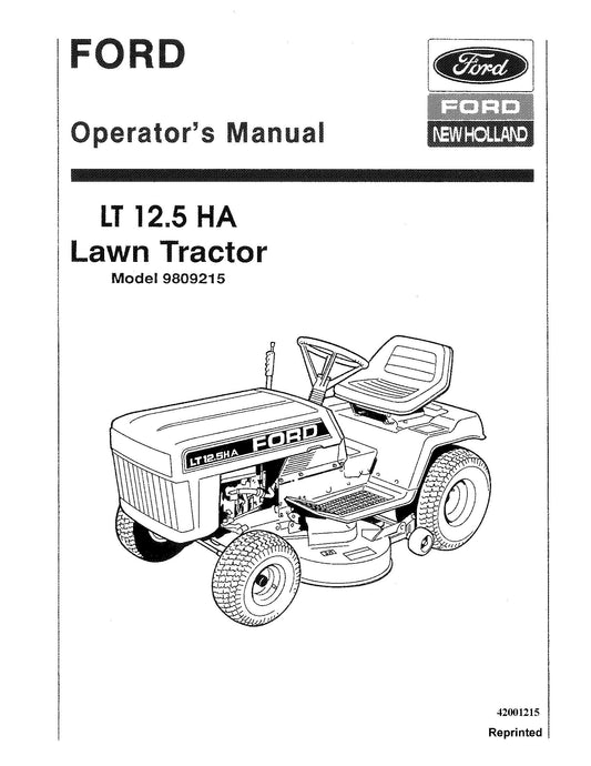 Ford Lt 12.5 HA Lawn Tractor #9809215 Operator's Manual (42001215)