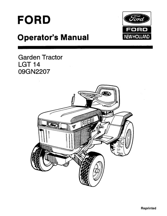 Ford Lawn Garden Tractor 14 OM . 09GN2207 Operator's Manual (42001410)