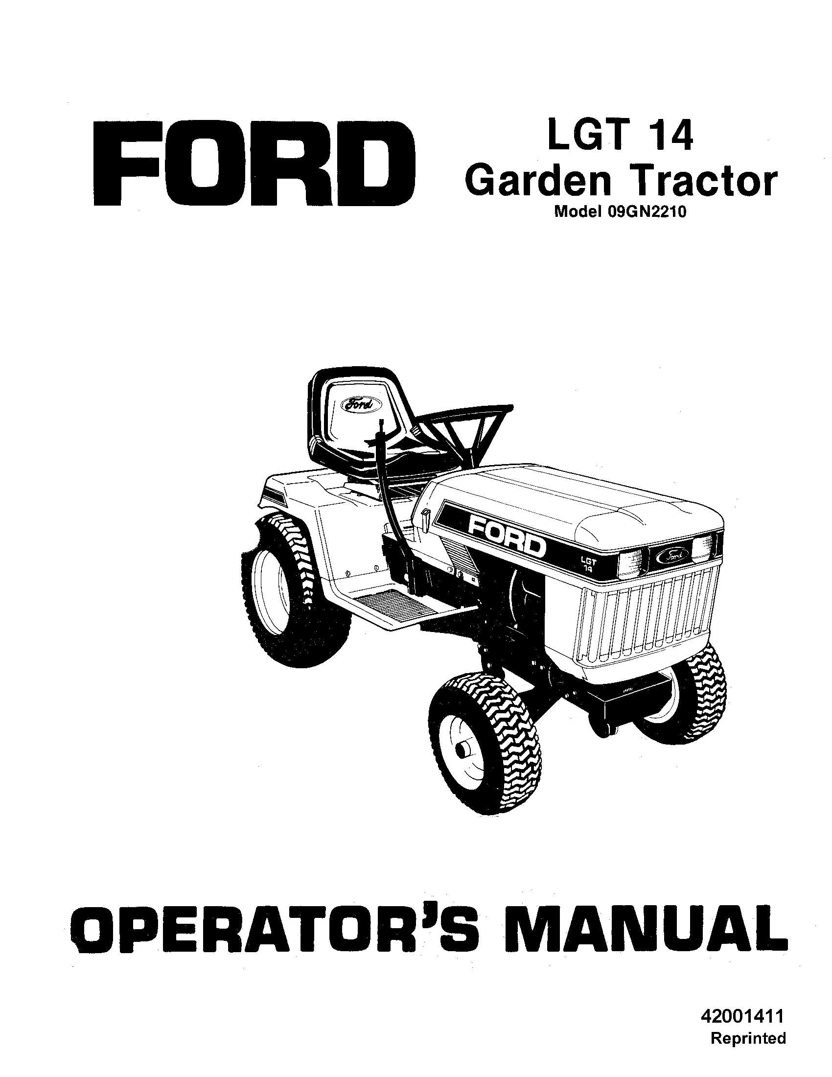 Ford Lgt 14H 09GN2210 Operator's Manual (42001411)