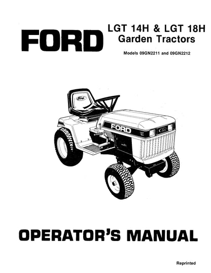 Ford LGT 14H & 18H Hydro Garden Tractor Operator's Manual (42001421)