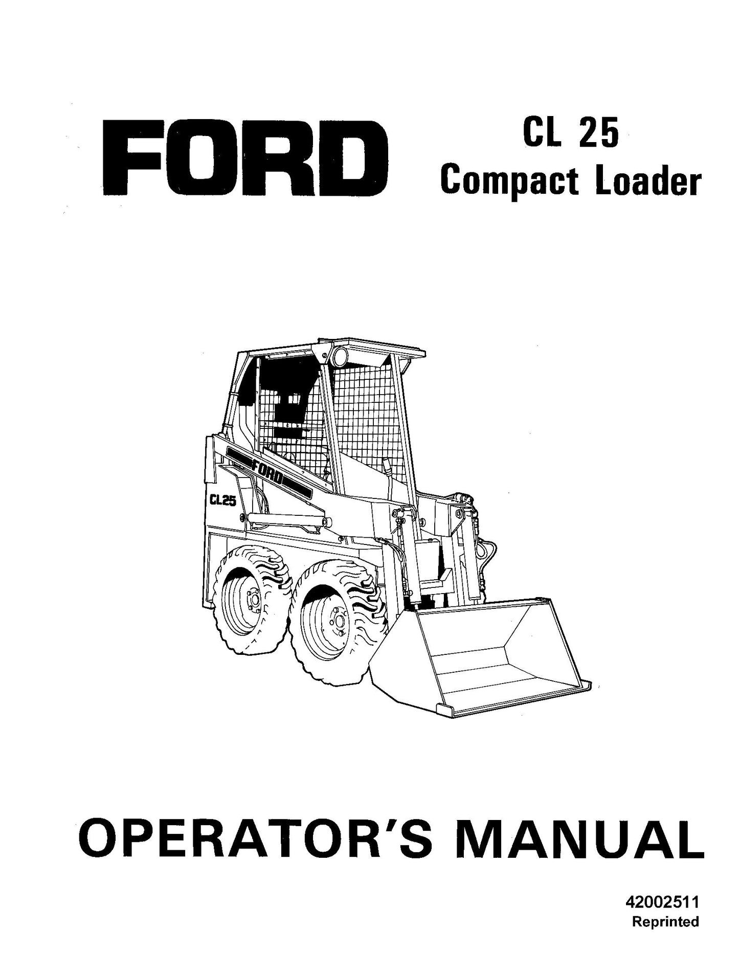 Ford CL25 Compact Loader Operator's Manual (42002511)