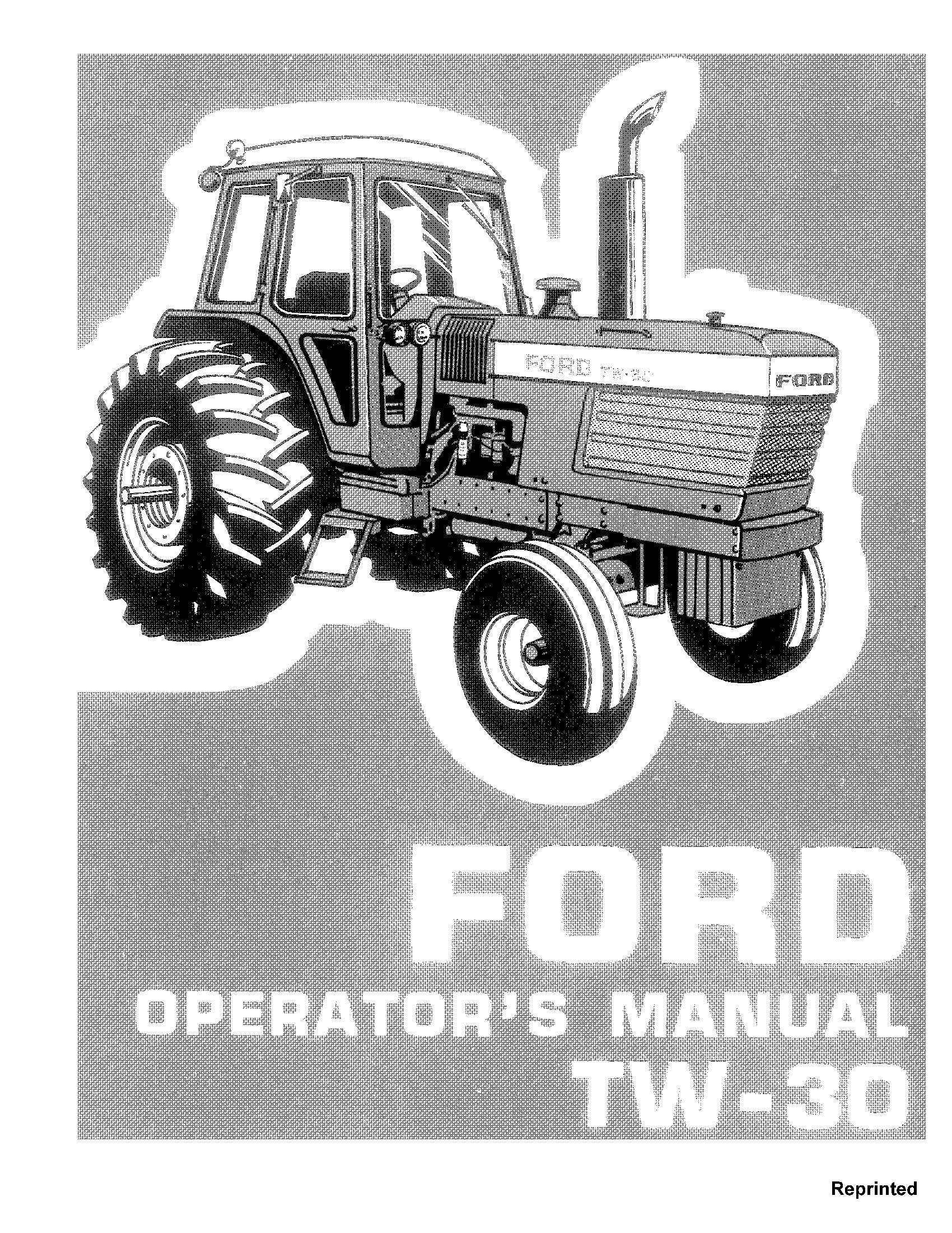 Ford TW 30 Tractor Operator's Manual (42003010)