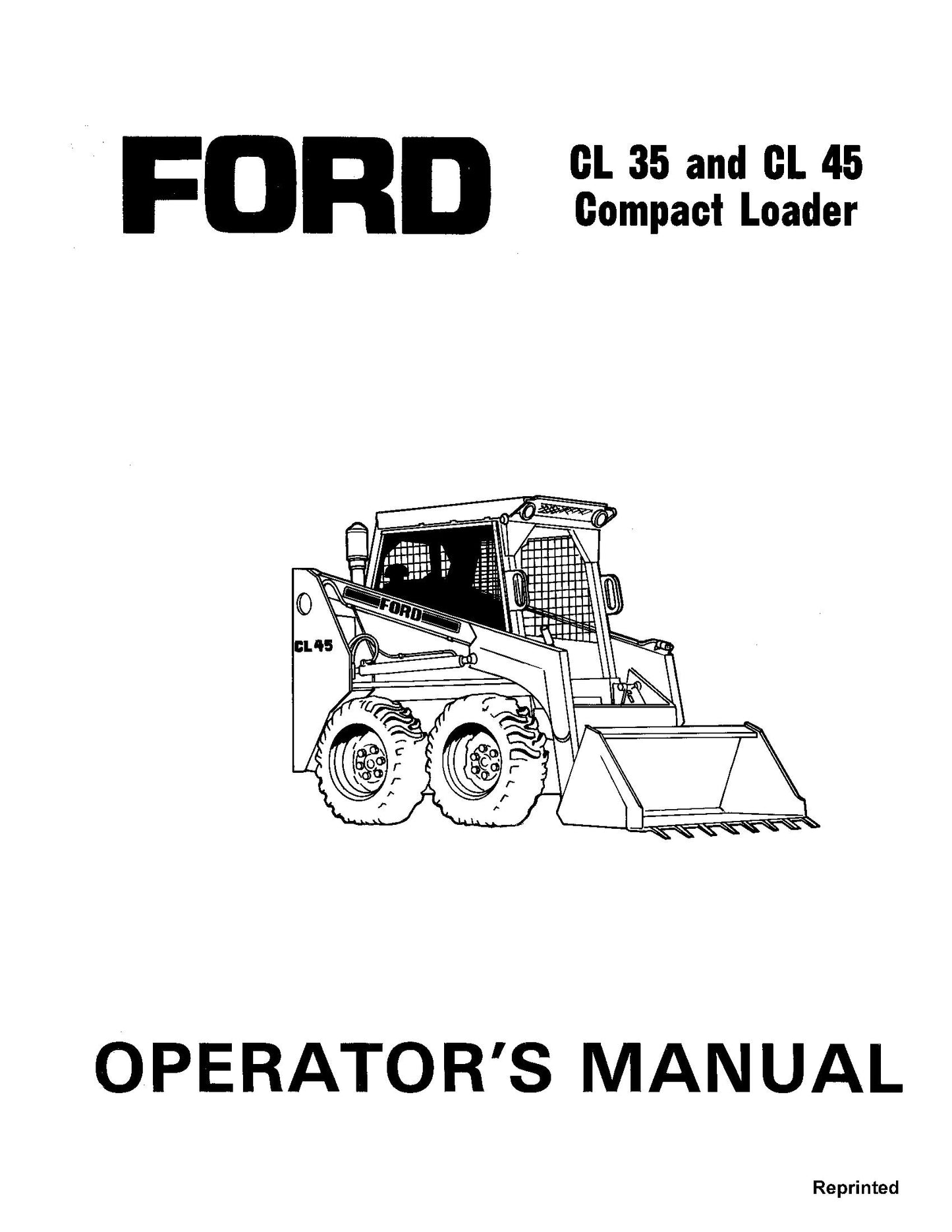 Ford CL35 CL45 Compc Loadr OM 1984 Operator's Manual (42003521)