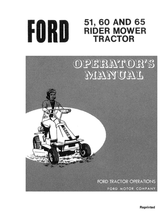 Ford A 51 60 65 Rider Mower Trac Operator's Manual (42005130)