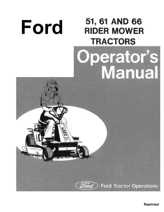Ford A 51 61 66 Rider Mower Trac. Operator's Manual (42005131)
