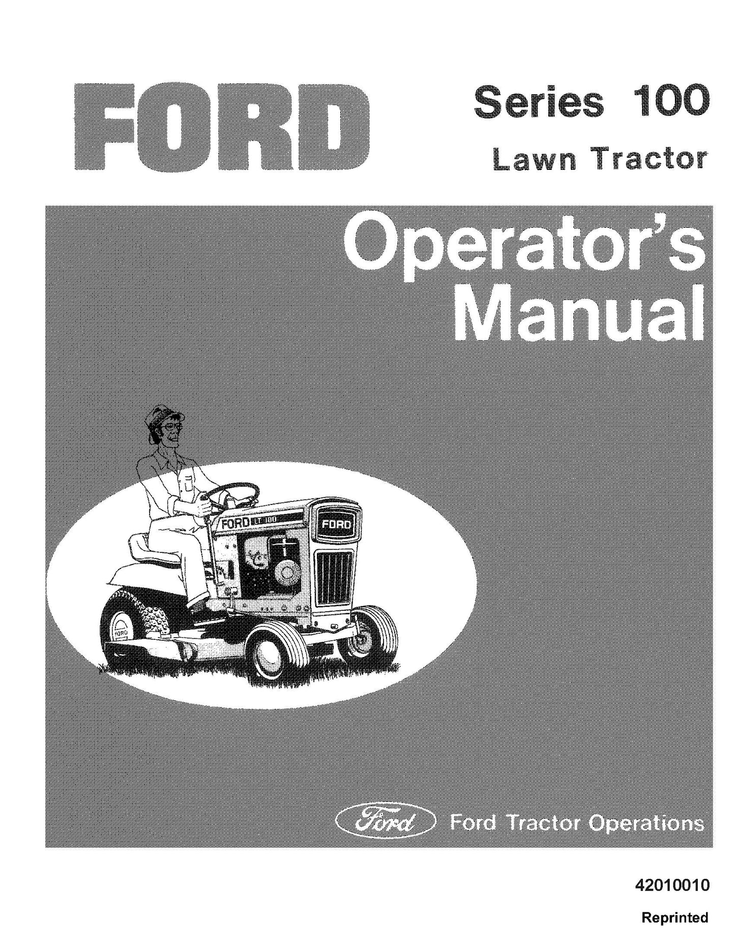 Ford Series 100 Lawn Tractor Operator's Manual (42010010)