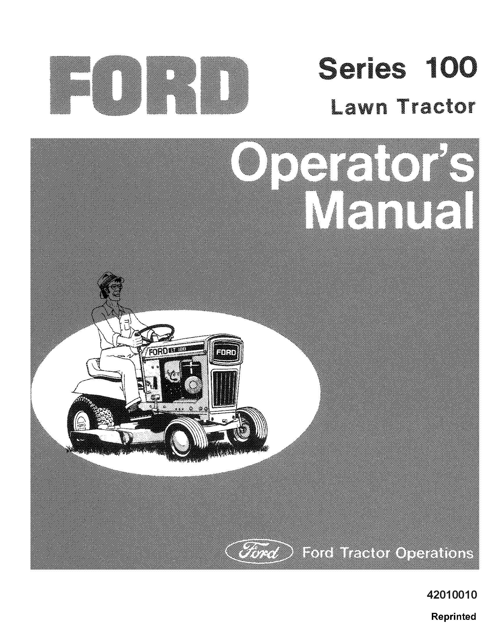 Ford Series 100 Lawn Tractor Operator's Manual (42010010)