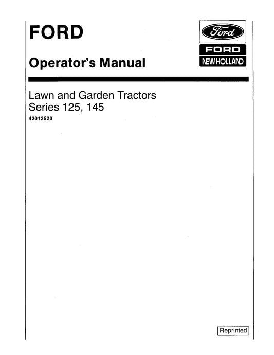 Ford LGT25, LGT145 Tractor Operator's Manual (42012520)