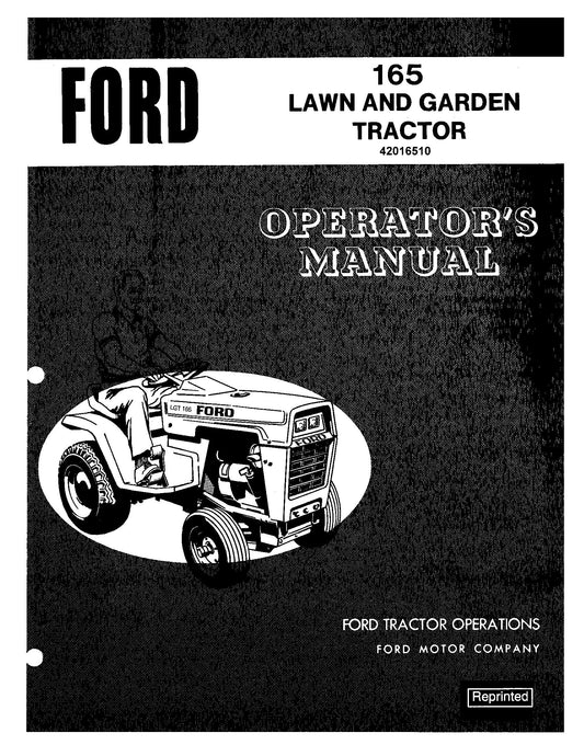 Ford 165 Lawn & Garden Tractor Operator's Manual (42016510)