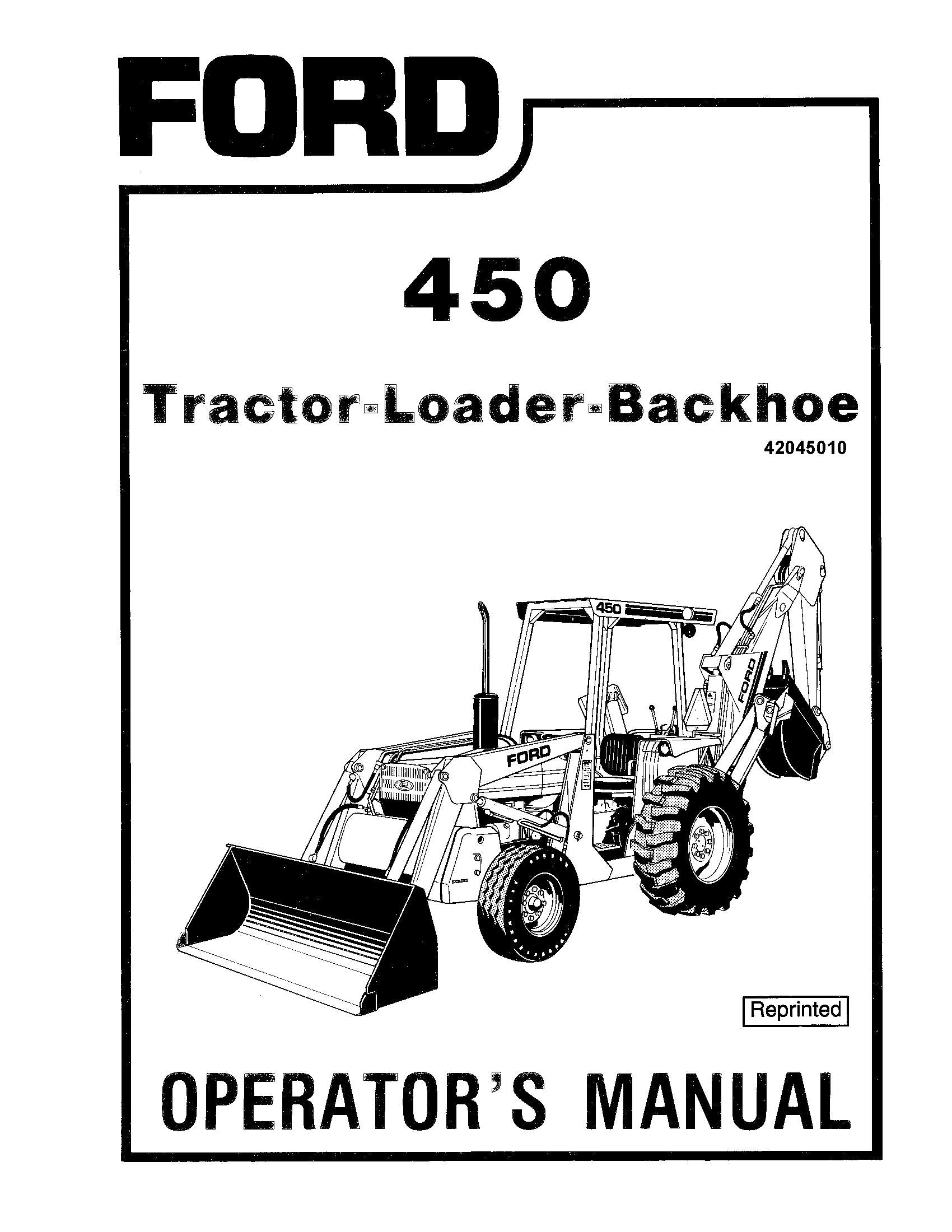 Ford 450 Tractor Loader Backhoe Operator's Manual (42045010)