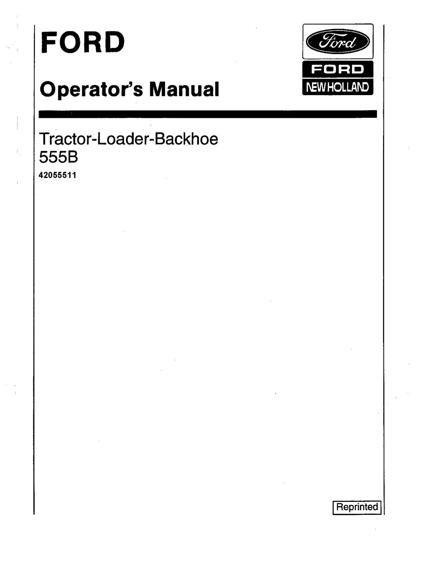 Ford 555B Operator's Manual (42055511)