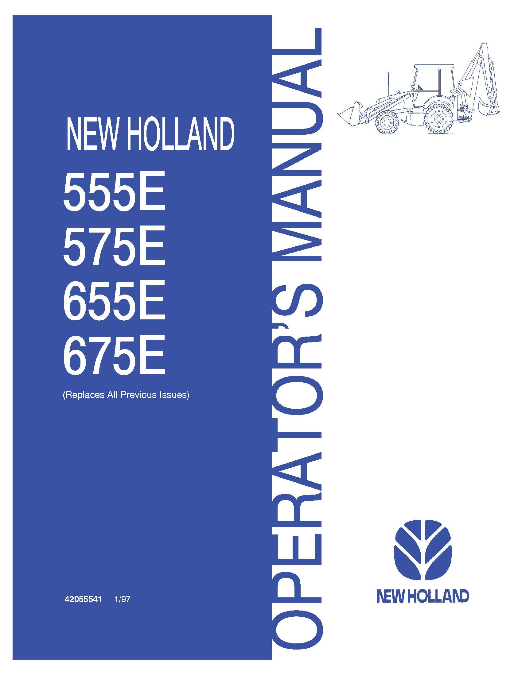 New Holland 555E 575E 655E 675E Operator's Manual (42055541)