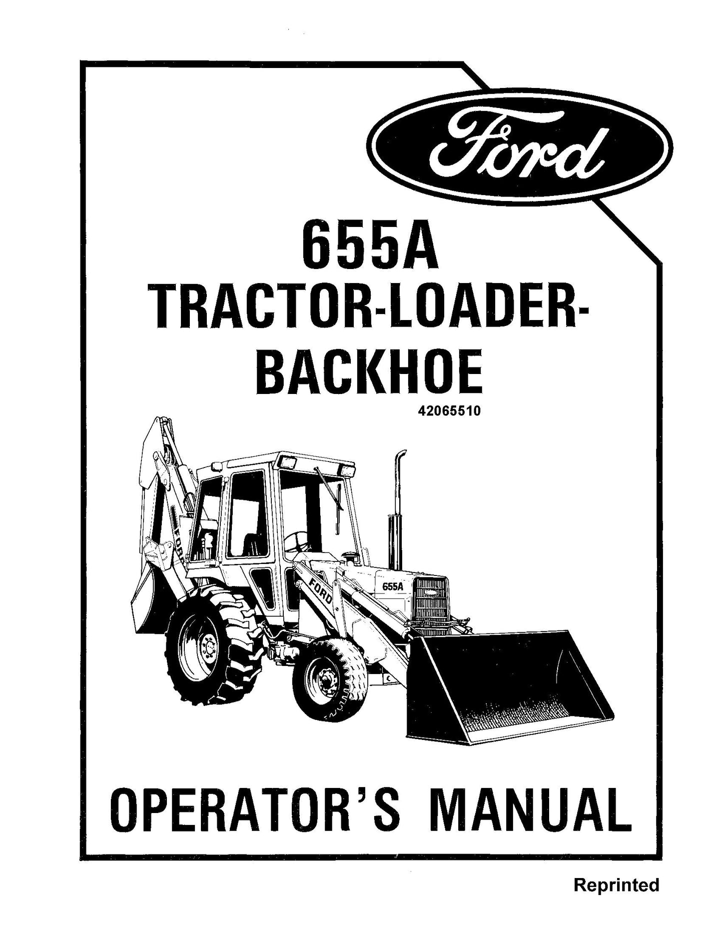 Ford 655A TLB 185-1287 Operator's Manual (42065510)