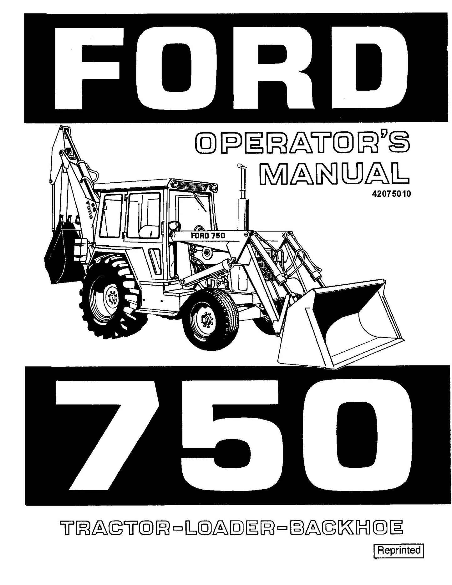 Ford 750 Industrial Tractors Operator's Manual (42075010)