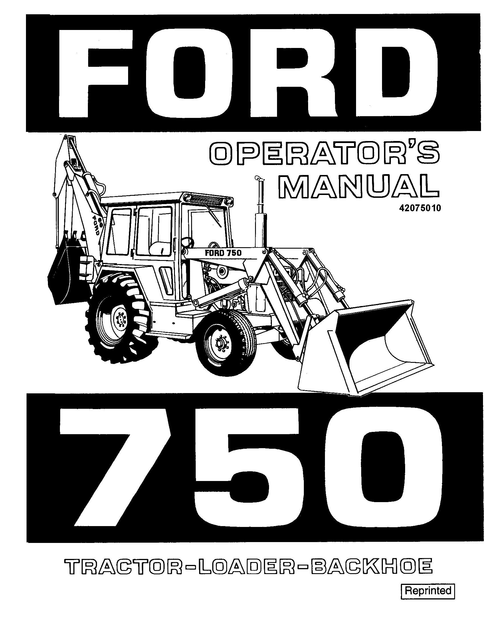Ford 750 Industrial Tractors Operator's Manual (42075010)