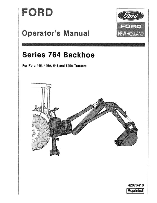 Ford 764 Backhoe Operator's Manual (42076410)