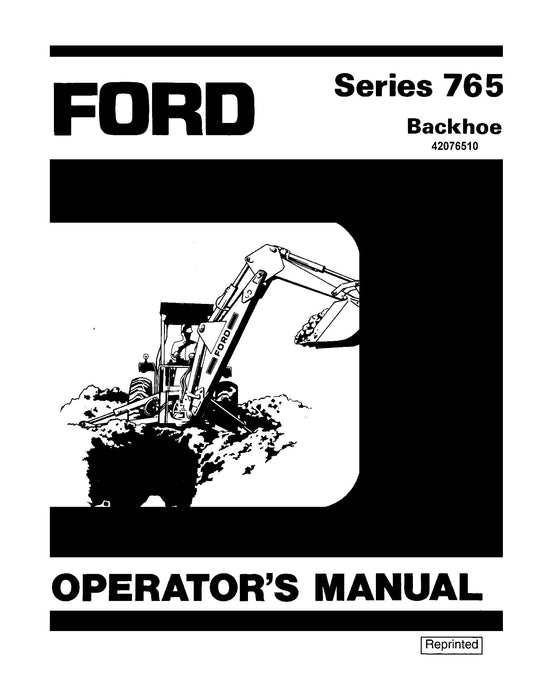 Ford 765 Backhoe on 420 515 Trac Operator's Manual (42076510)