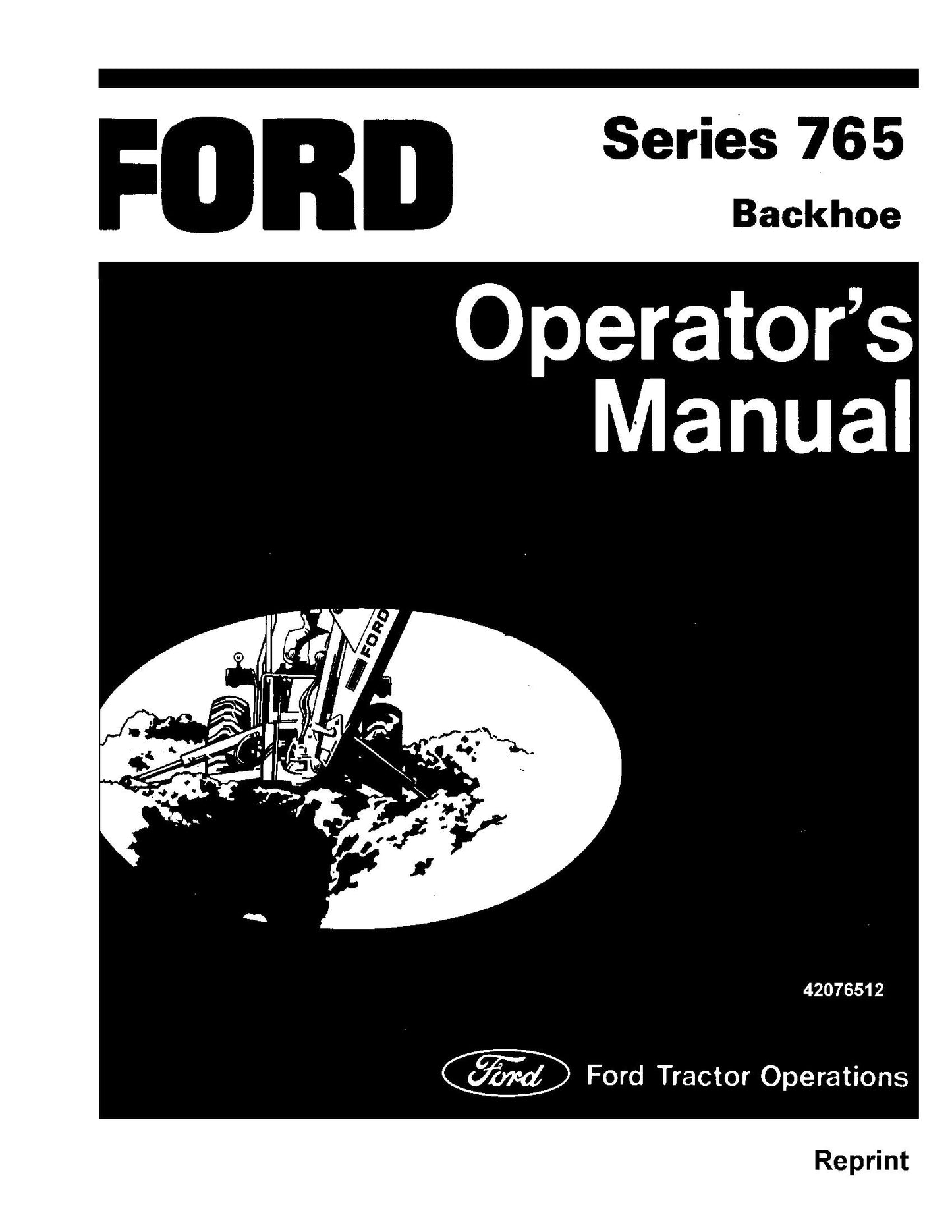 Ford 765 Backhoe Operator's Manual (42076512)