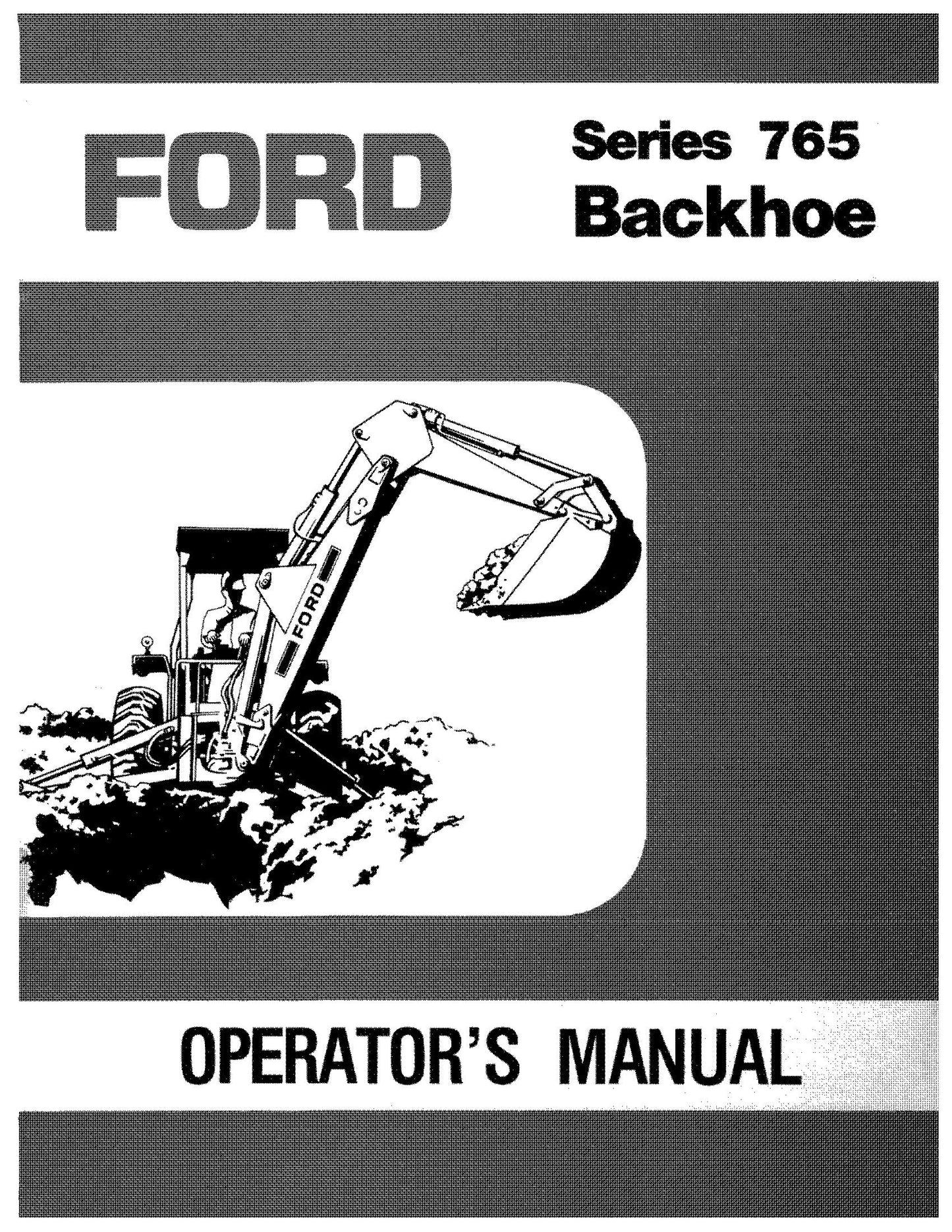 Ford 765 Backhoe on 340-540B 445-545A Operator's Manual (42076513)