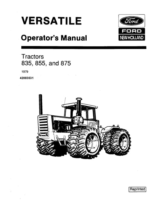 New Holland Ford Versatile 835 855 & 875 4WD 1979 Operator's Manual (42083531)