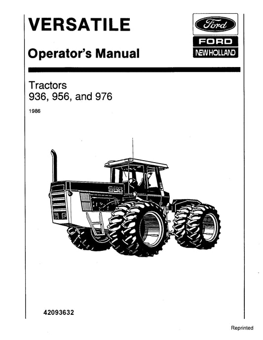 New Holland Ford Versatile 936 956 976 Tractors Operator's Manual (42093632)
