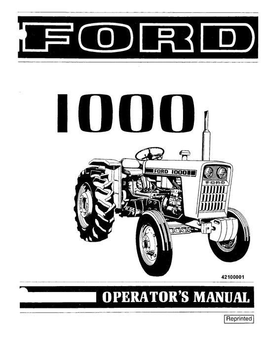 Ford 1000 Tractor Operator's Manual (42100001)