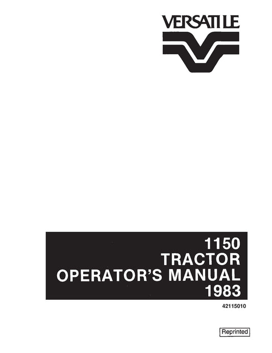 New Holland Ford Versatile 1150 1983 Operator's Manual (42115010)